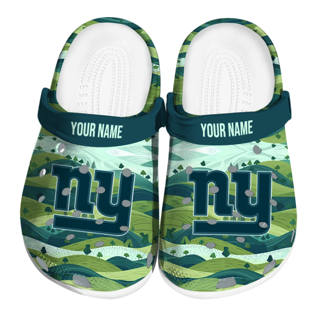 custom new york giants hills illustration clogs best selling custom new york giants hills illustration clogs best selling
