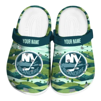 custom new york islanders hills illustration clogs best selling