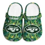 custom new york jets tropical leaves clogs best selling