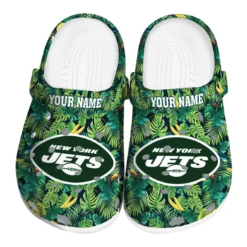 custom new york jets tropical leaves clogs best selling
