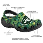 custom new york jets tropical leaves clogs best selling
