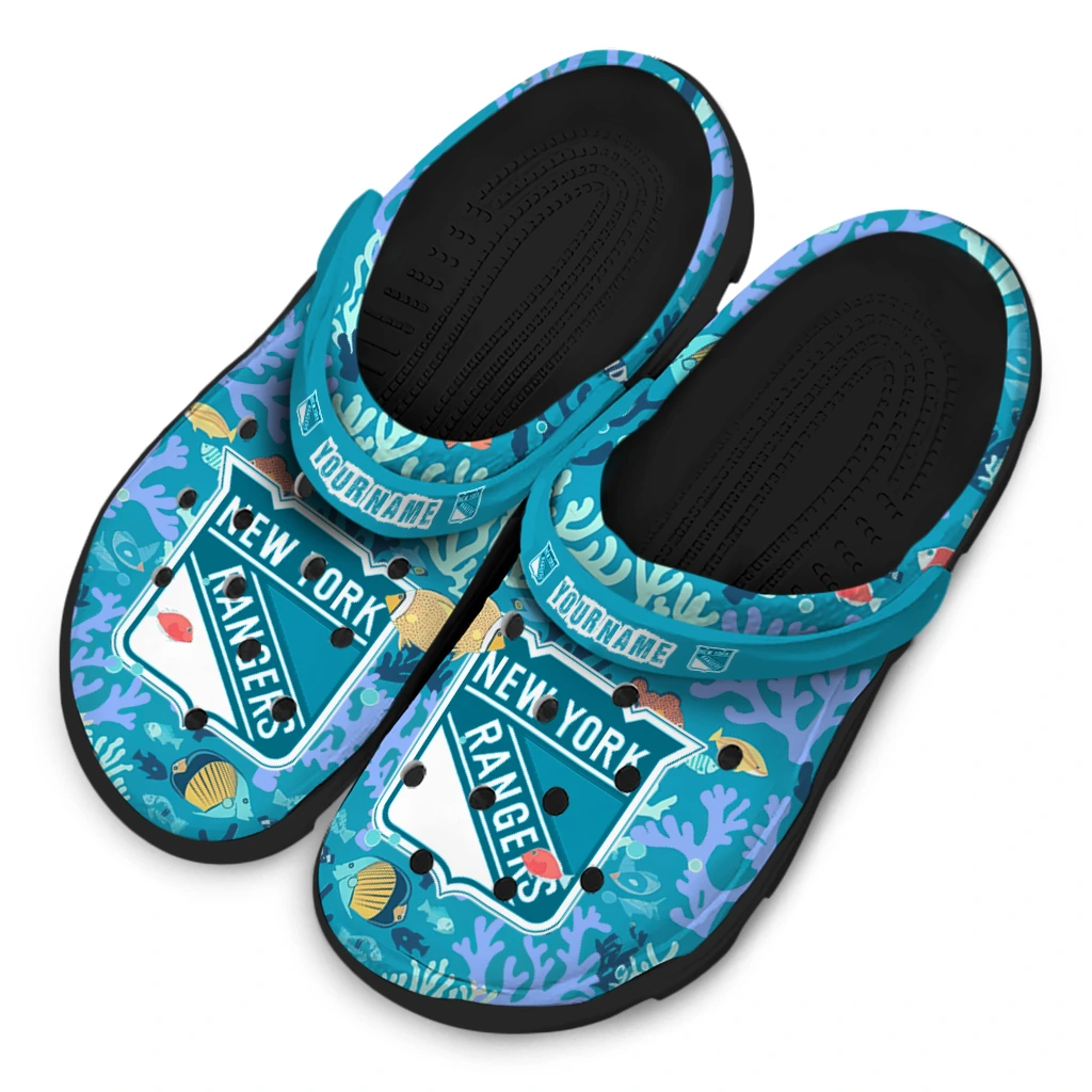 custom new york rangers tropical fish ocean clogs latest model custom new york rangers tropical fish ocean clogs latest model