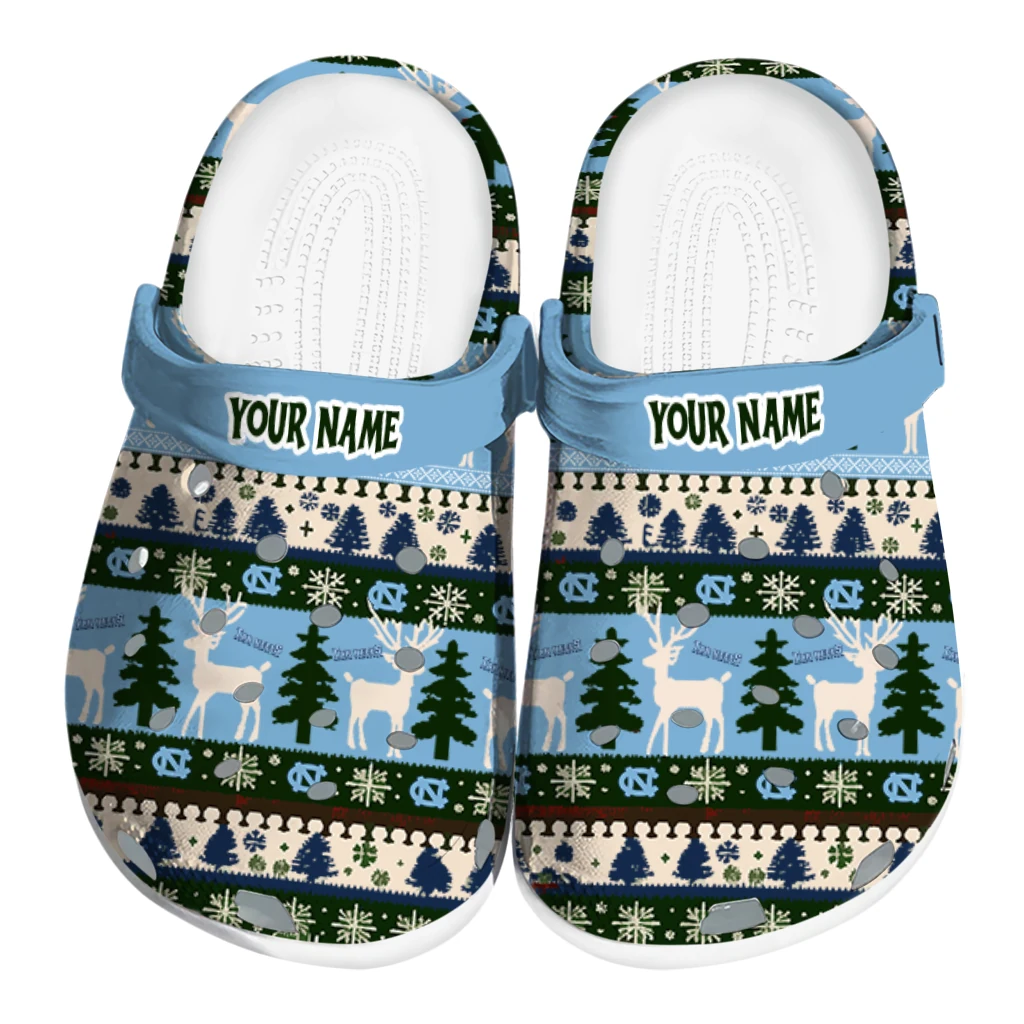 custom north carolina tar heels christmas motif clogs best selling custom north carolina tar heels christmas motif clogs best selling
