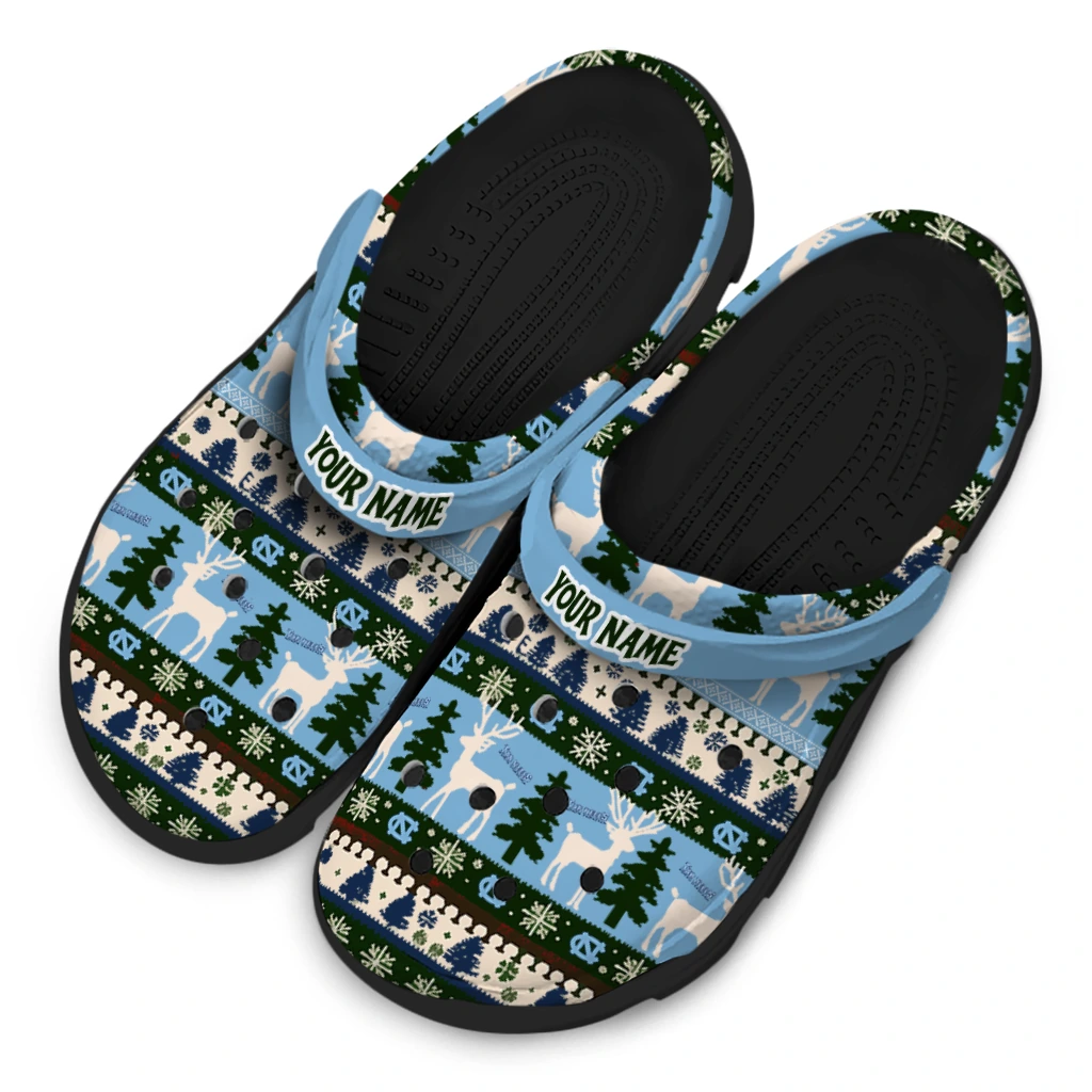 custom north carolina tar heels christmas motif clogs latest model custom north carolina tar heels christmas motif clogs latest model