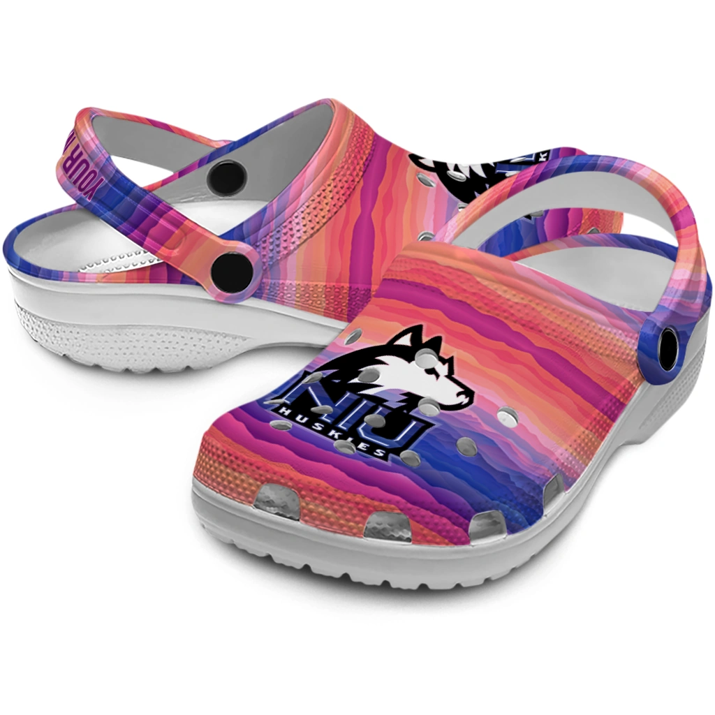 custom northern illinois huskies wavy stripes clogs high quality custom northern illinois huskies wavy stripes clogs high quality