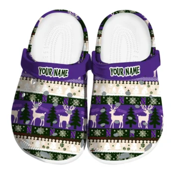 custom northwestern wildcats christmas motif clogs best selling