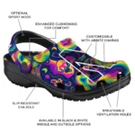 custom northwestern wildcats swirling mushrooms clogs best selling