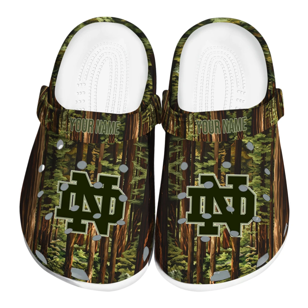 custom notre dame fighting irish woods forest designs clogs best selling custom notre dame fighting irish woods forest designs clogs best selling