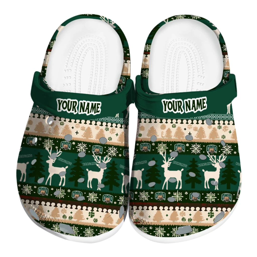 custom ohio bobcats christmas motif clogs best selling custom ohio bobcats christmas motif clogs best selling