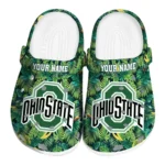 custom ohio state buckeyes tropical leaves clogs best selling