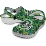 custom ohio state buckeyes tropical leaves clogs best selling