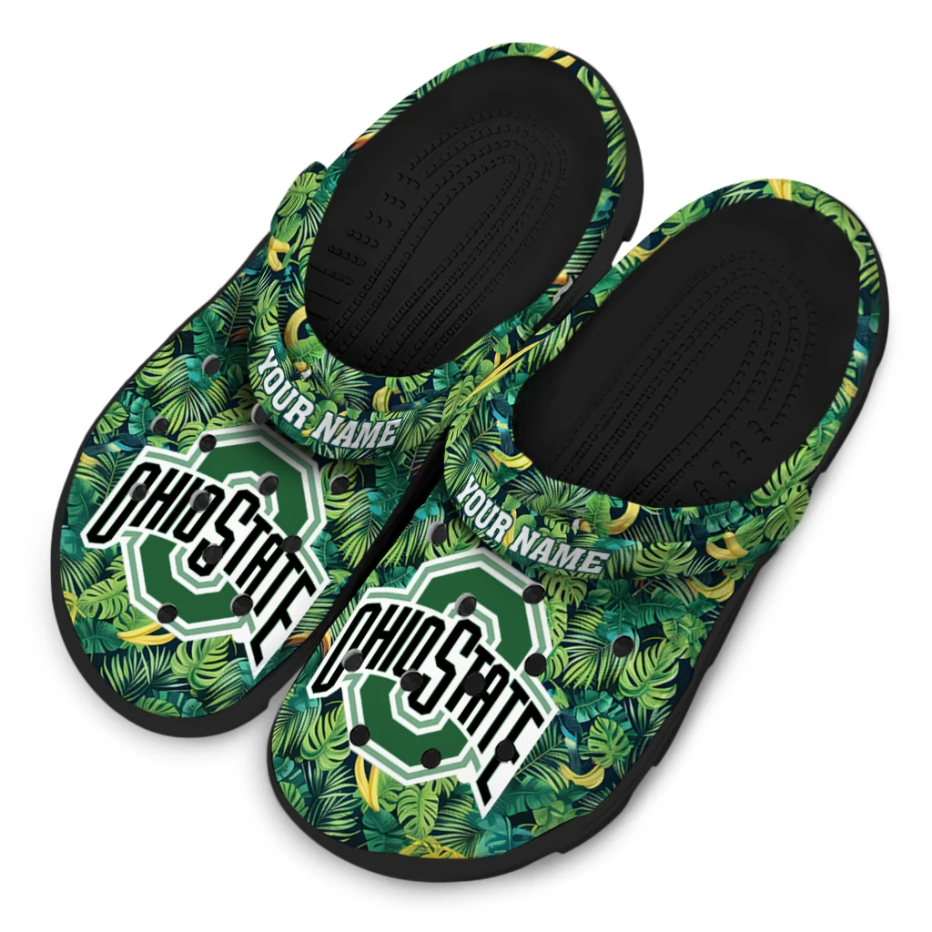 custom ohio state buckeyes tropical leaves clogs latest model custom ohio state buckeyes tropical leaves clogs latest model