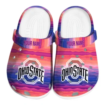 custom ohio state buckeyes wavy stripes clogs best selling