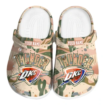 custom oklahoma city thunder desert cactus pattern clogs best selling