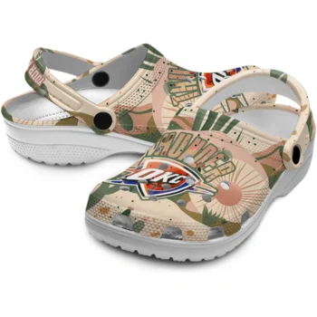 custom oklahoma city thunder desert cactus pattern clogs high quality