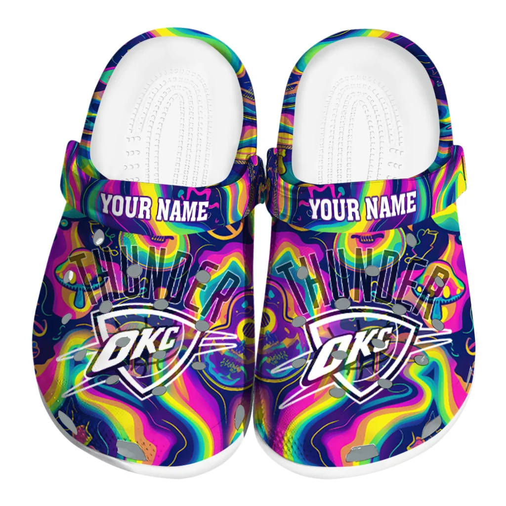 custom oklahoma city thunder swirling mushrooms clogs best selling custom oklahoma city thunder swirling mushrooms clogs best selling