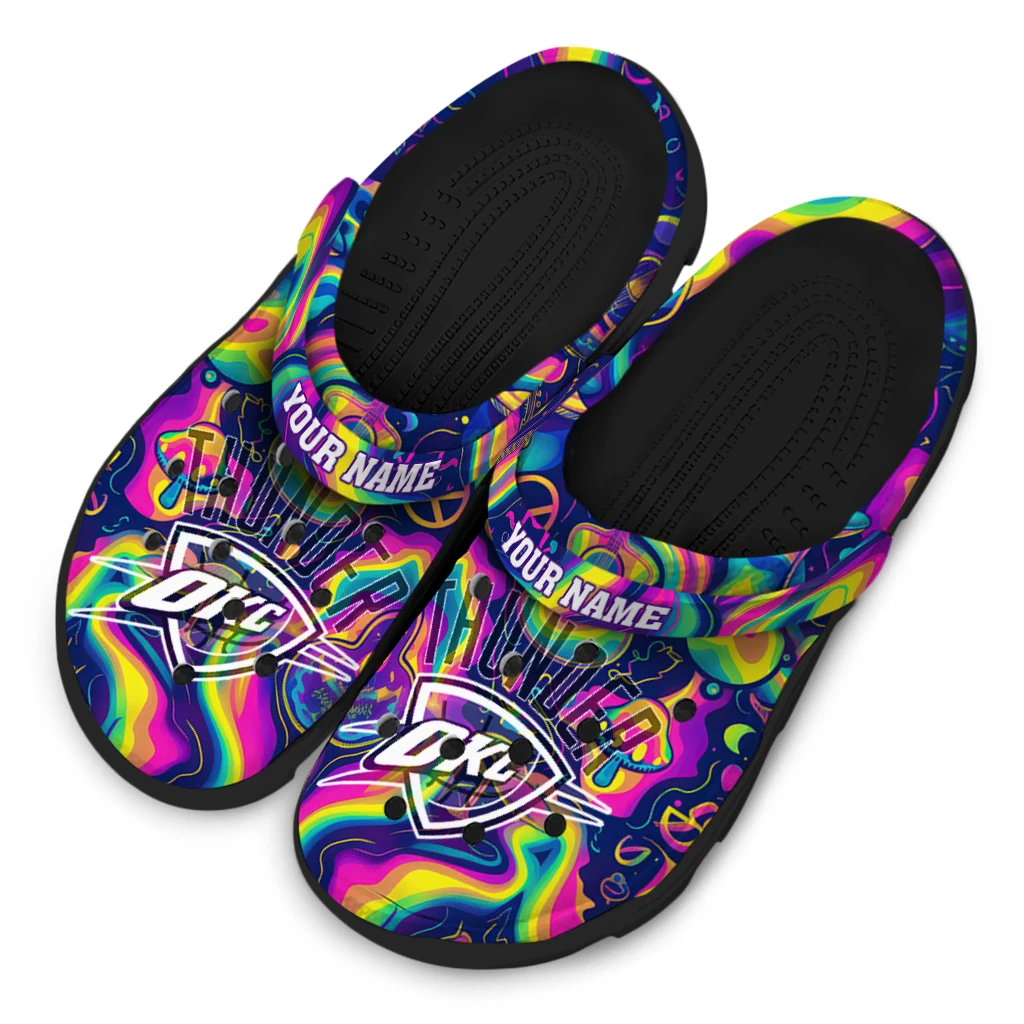 custom oklahoma city thunder swirling mushrooms clogs latest model custom oklahoma city thunder swirling mushrooms clogs latest model