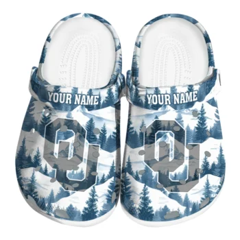 custom oklahoma sooners snowy mountains clogs best selling