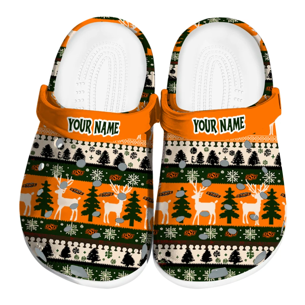 custom oklahoma state cowboys christmas motif clogs best selling custom oklahoma state cowboys christmas motif clogs best selling
