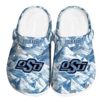 custom oklahoma state cowboys mountain artwork clogs best selling
