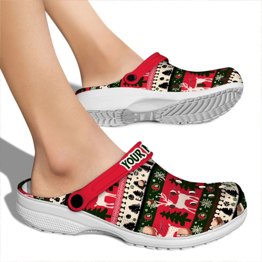 custom ottawa senators christmas motif clogs fashion forward custom ottawa senators christmas motif clogs fashion forward