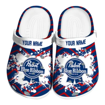 custom pabst blue ribbon chevron blue red clogs best selling hey clogs