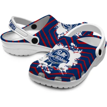 custom pabst blue ribbon chevron blue red clogs high quality hey clogs