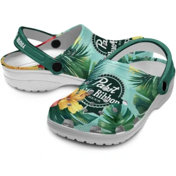 custom pabst blue ribbon hawaii green red clogs high quality hey clogs