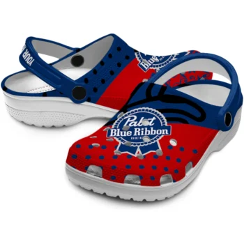 custom pabst blue ribbon strike designs blue red clogs high quality hey clogs