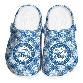 custom philadelphia 76ers snowflake mosaic clogs best selling