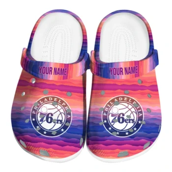 custom philadelphia 76ers wavy stripes clogs best selling