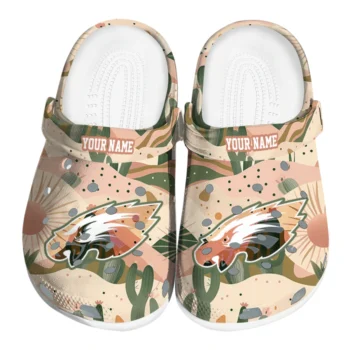 custom philadelphia eagles desert cactus pattern clogs best selling