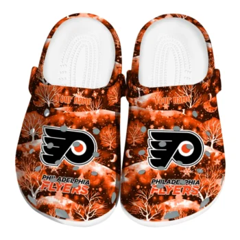 custom philadelphia flyers snowy hills clogs best selling