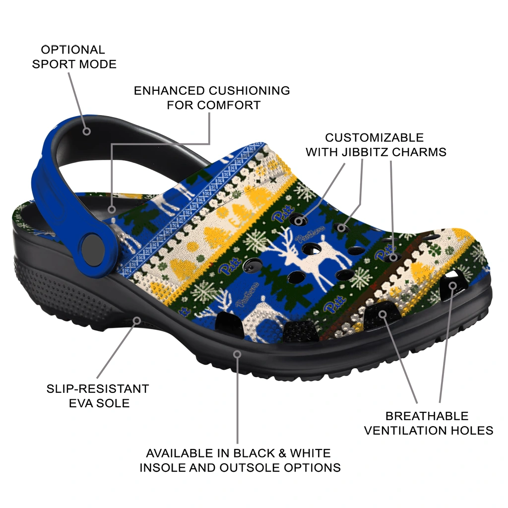 custom pittsburgh panthers christmas motif clogs new arrival custom pittsburgh panthers christmas motif clogs new arrival