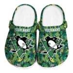 custom pittsburgh penguins tropical leaves clogs best selling