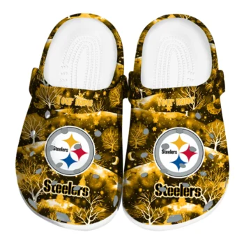 custom pittsburgh steelers snowy hills clogs best selling