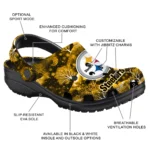 custom pittsburgh steelers snowy hills clogs best selling