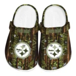 custom pittsburgh steelers woods forest designs clogs best selling