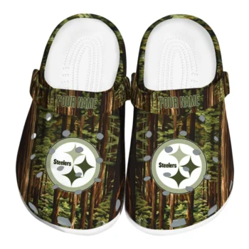 custom pittsburgh steelers woods forest designs clogs best selling