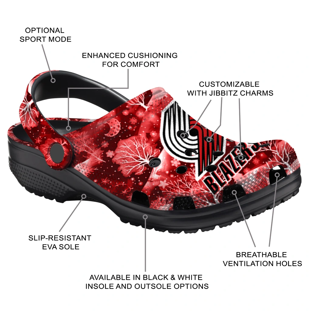 custom portland trail blazers snowy hills clogs new arrival custom portland trail blazers snowy hills clogs new arrival