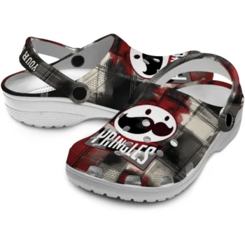 custom pringles grid black red clogs high quality hey clogs