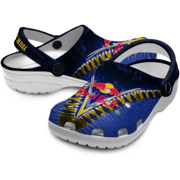 custom red bull motif blue yellow clogs high quality hey clogs