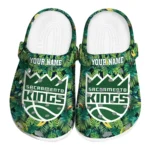 custom sacramento kings tropical leaves clogs best selling