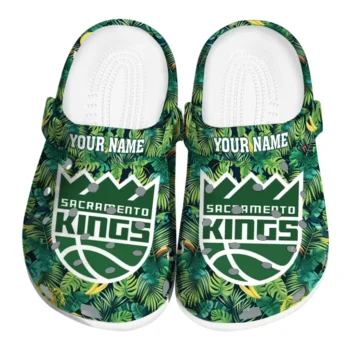 custom sacramento kings tropical leaves clogs best selling