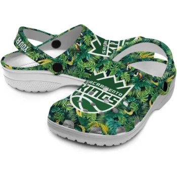 custom sacramento kings tropical leaves clogs high quality