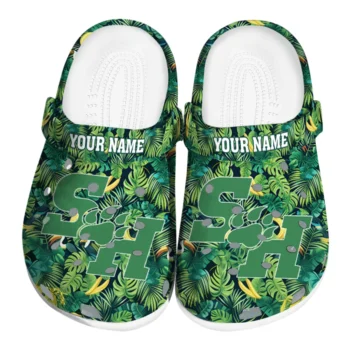 custom sam houston bearkats tropical leaves clogs best selling