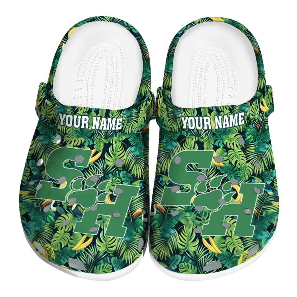 custom sam houston bearkats tropical leaves clogs best selling custom sam houston bearkats tropical leaves clogs best selling