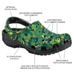 custom sam houston bearkats tropical leaves clogs best selling