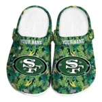 custom san francisco 49ers tropical leaves clogs best selling