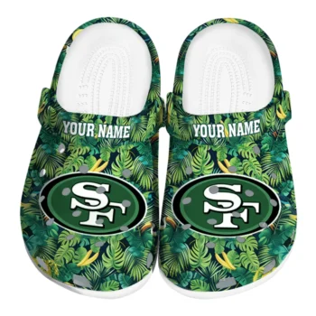 custom san francisco 49ers tropical leaves clogs best selling